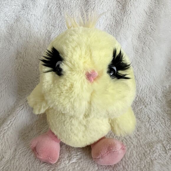 Aurora World Yellow Chick Plush 7” Long Eyelashes Easter Spring Stuffed Toy - Picture 1 of 5